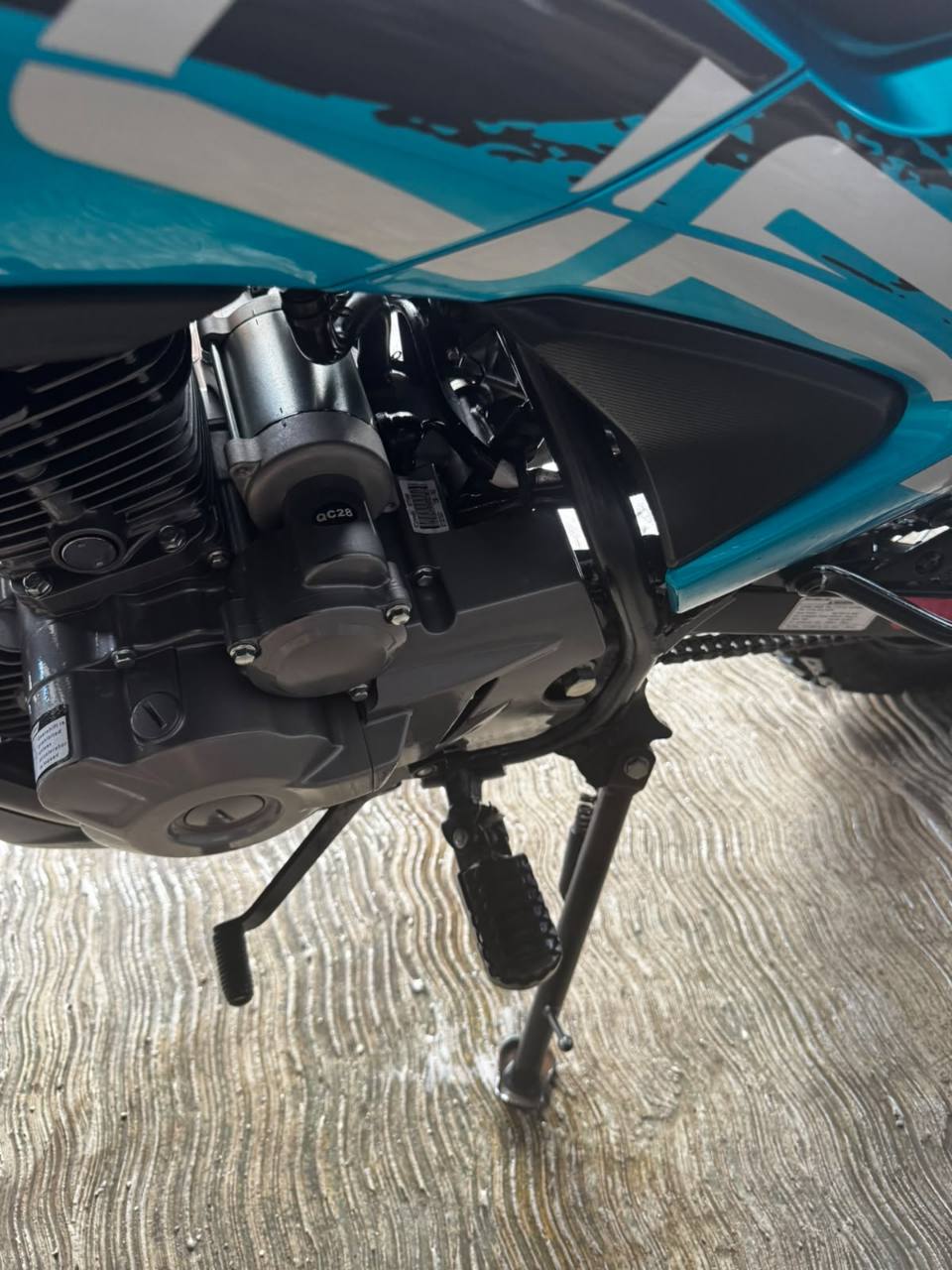 Motor de moto limpio a profundidad
